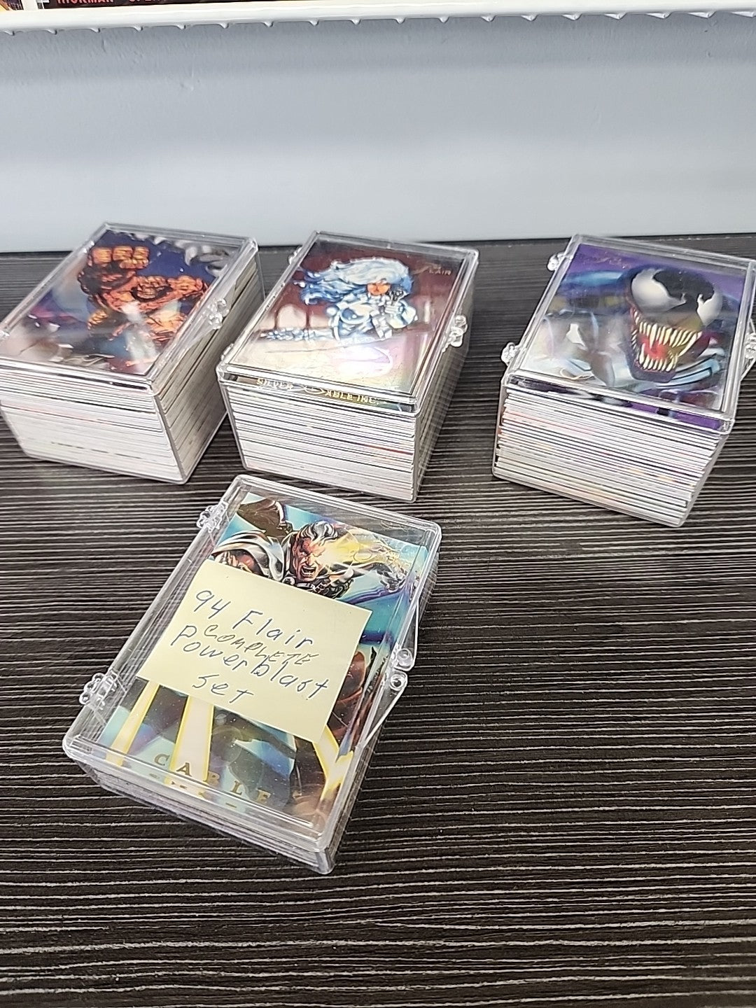 1994 Flair Marvel Complete 150 Card Set & Complete 18 Power Blast Foil Set NMMT
