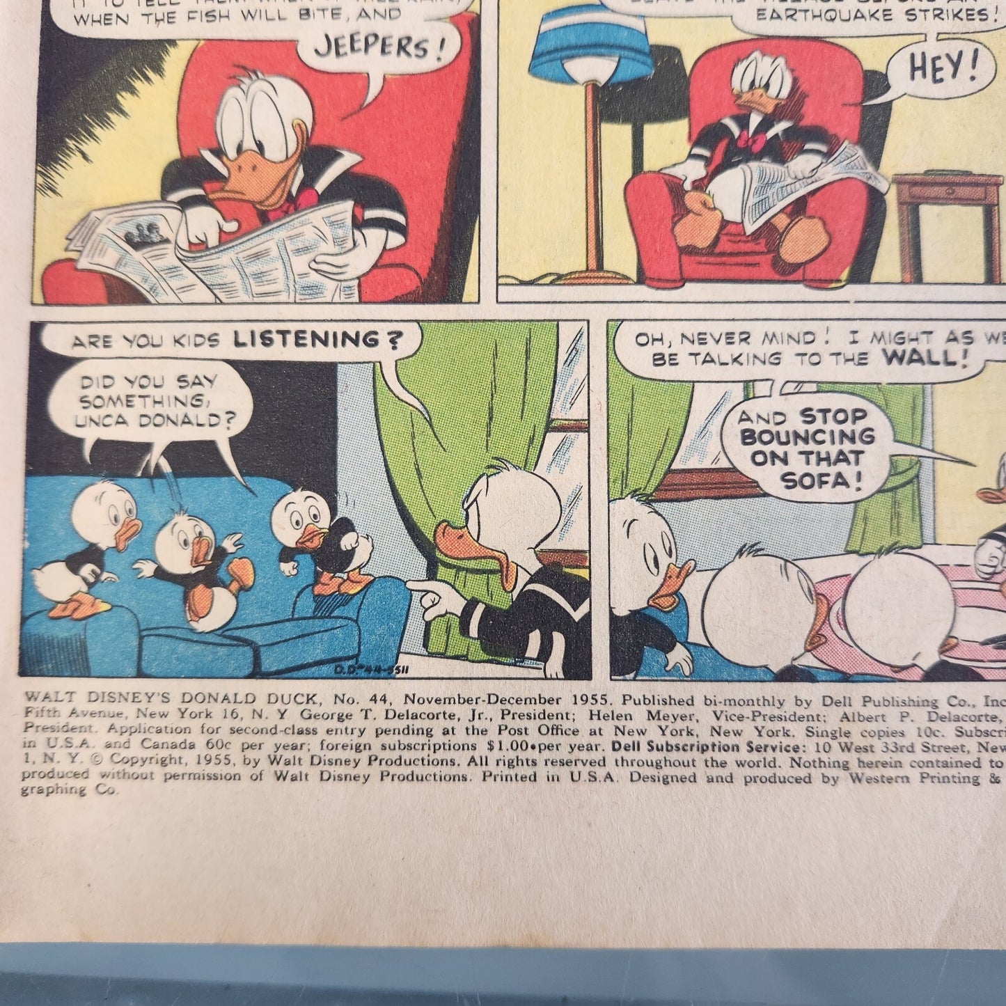 WALT DISNEY'S DONALD DUCK #44 Dell Comics 10 cent cover 1955 lower grade