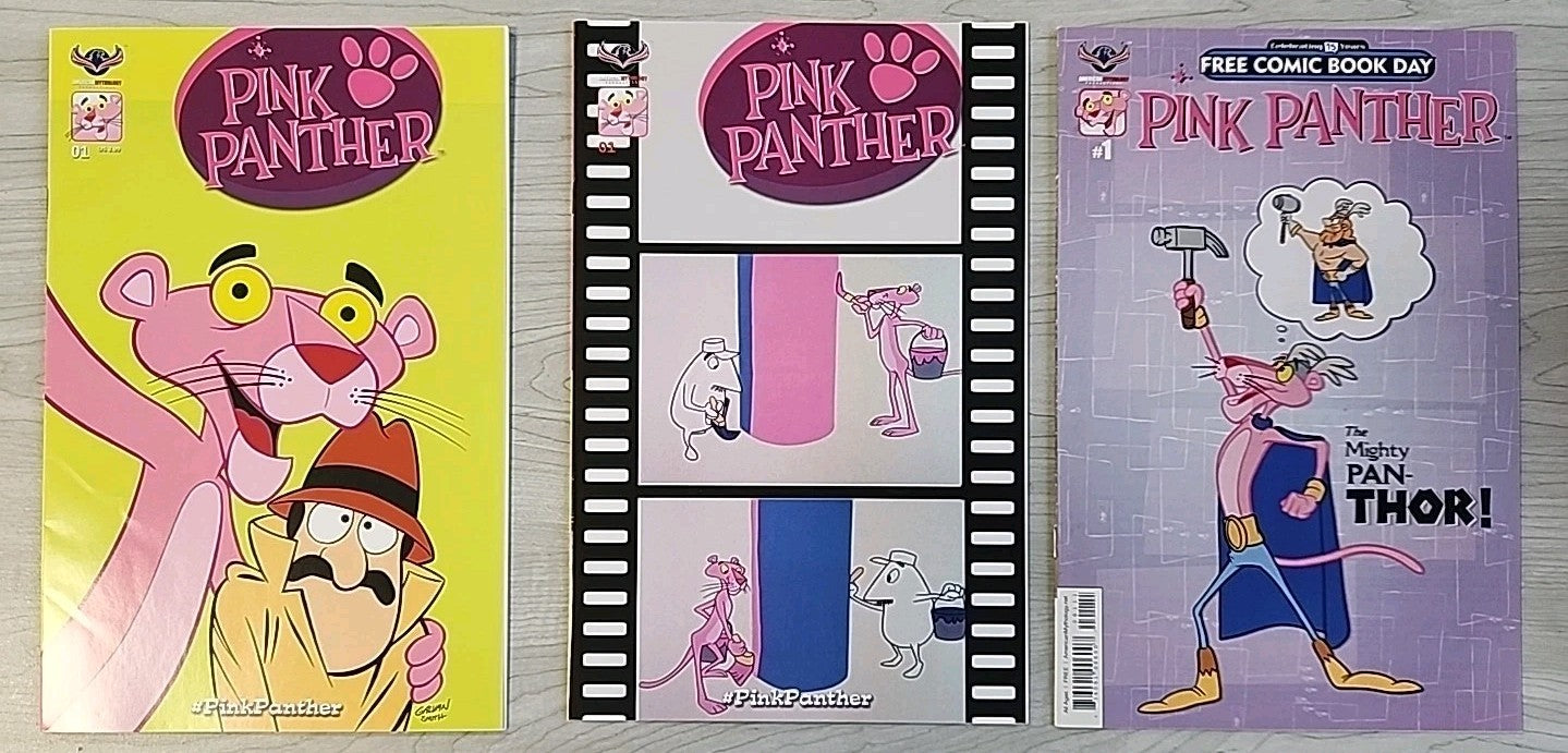 Pink Panther American Mythology Productions #1 & FCBD Lot of 3 Comics 2016