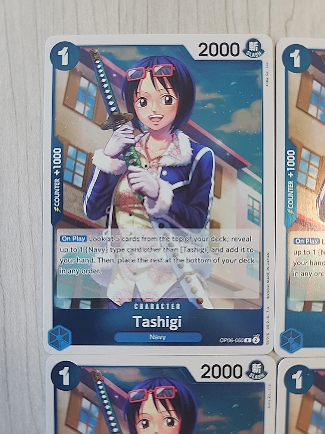 Tashigi OP06-050 English NM One Piece Card Game Foil Set Of 4 Play Set