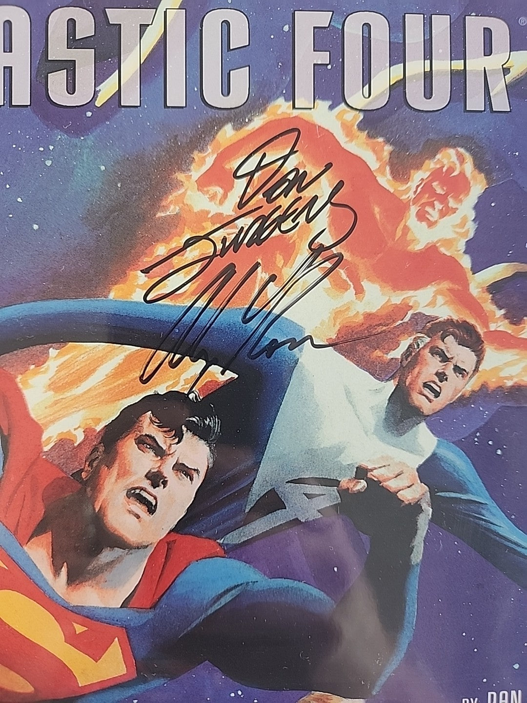 Superman / Fantastic Four Treasury Comic Signed Alex Ross & Dan Jurgens COA 1999