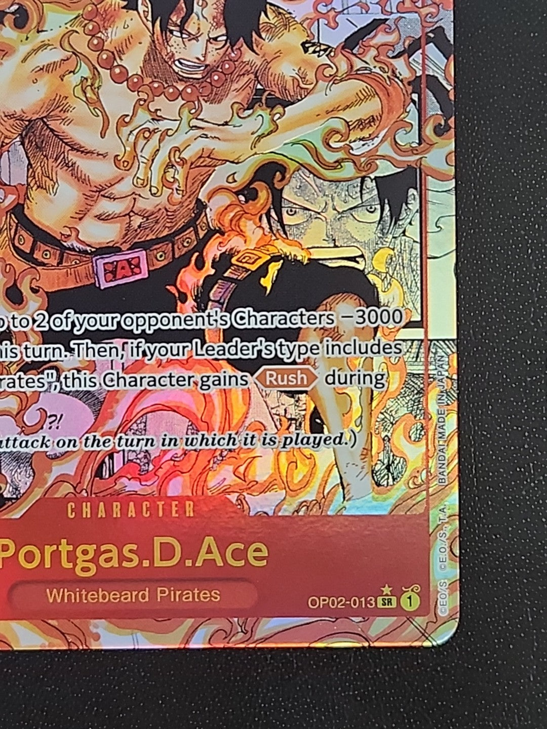 One Piece Portgas.D.Ace OP02-013 Parallel Manga Rare Alt Art English - NM/M