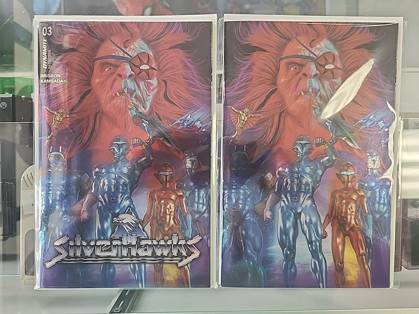 SILVERHAWKS #3 CVR H & CVR I VIRGIN FOIL MARK SPEARS Dynamite Lot Of 2