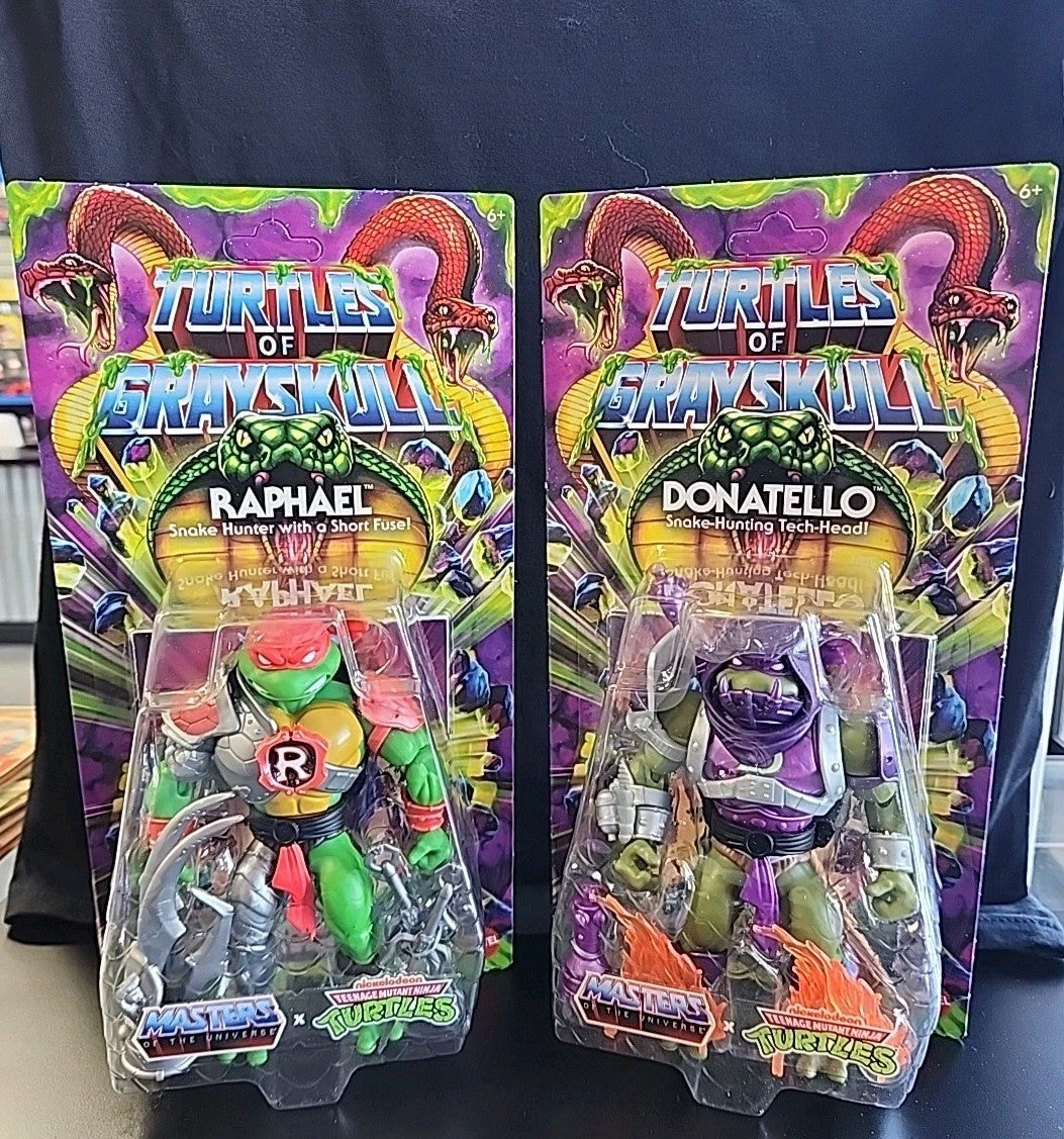 Masters of the Universe Origins Turtles of Grayskull Raphael Donatelo Unpunched
