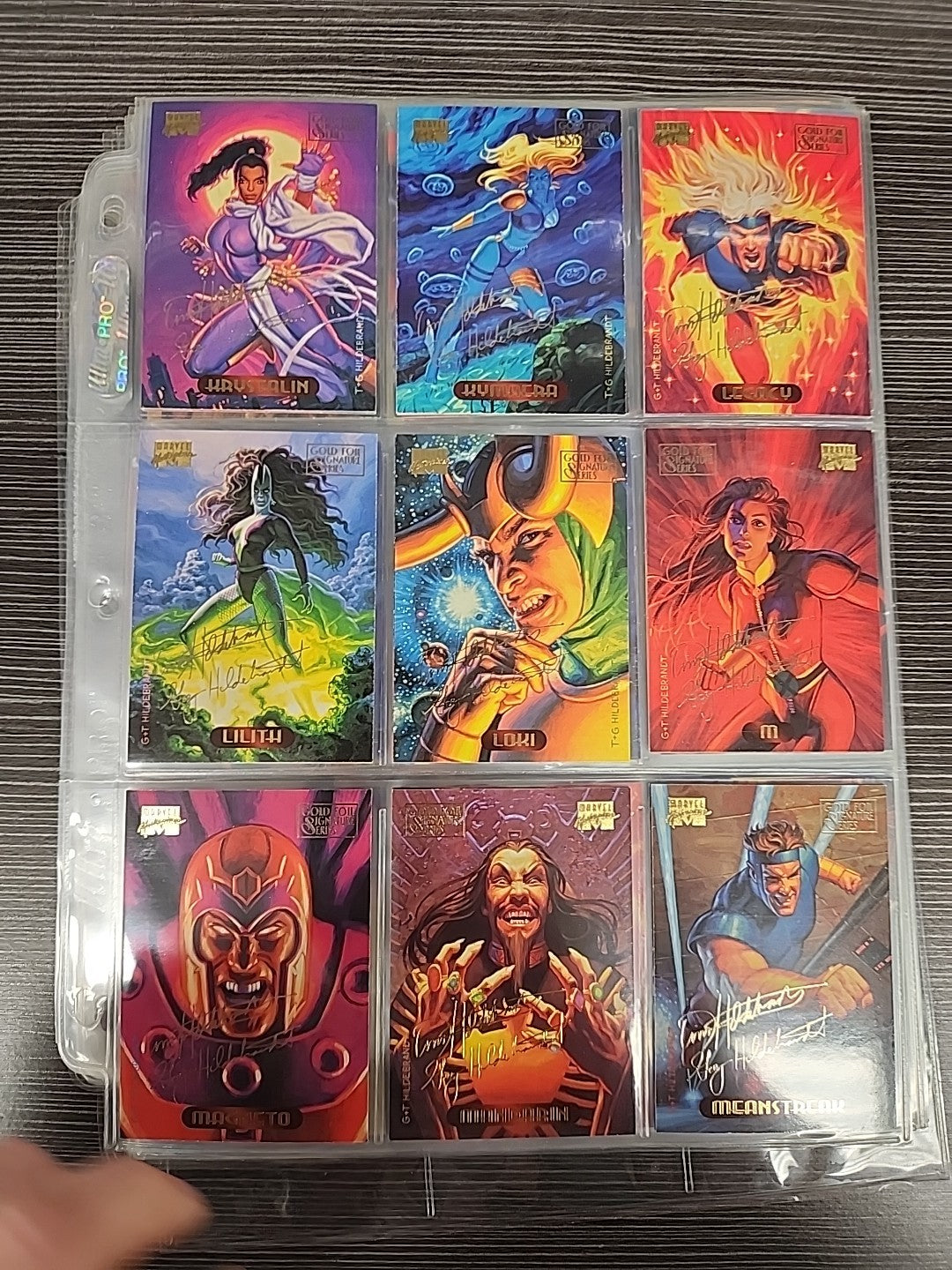 1994 Marvel Masterpieces Base Set Powerblast Silver Holofoil Plus Signature 293