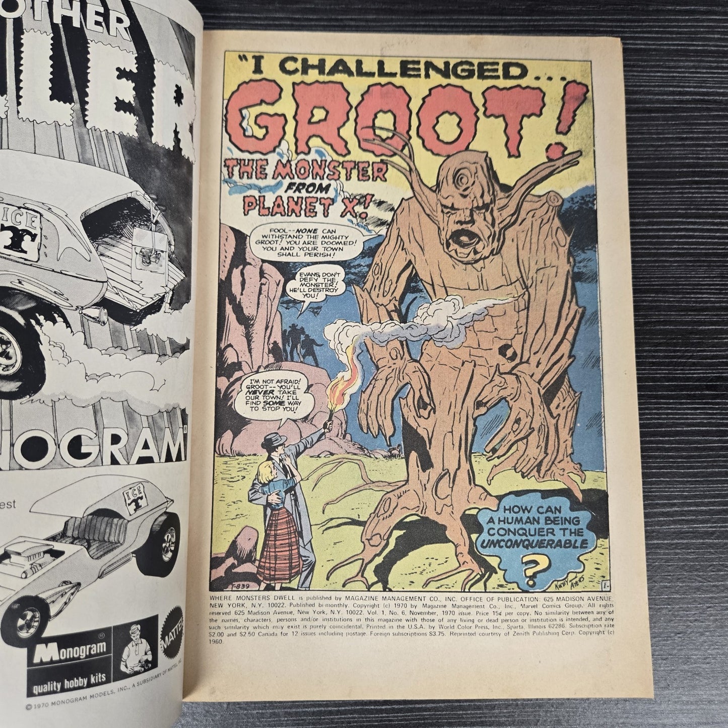 Where Monsters Dwell #6 Reprints First Appearance of Groot 1970 Marvel VF/VF+