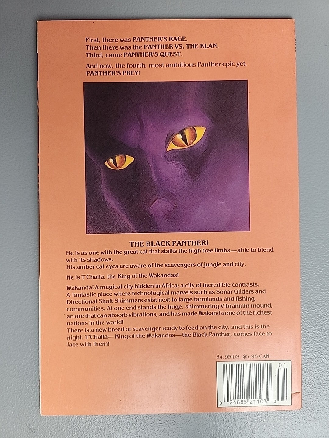 Black Panther Panther’s Prey #1,2,3,4 Marvel Comics 1991 Complete Set