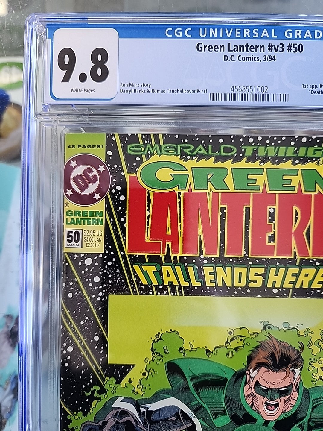 GREEN LANTERN #V3 #50 CGC 9.8 1st App Kyle Rayner As Green Lantern GITD