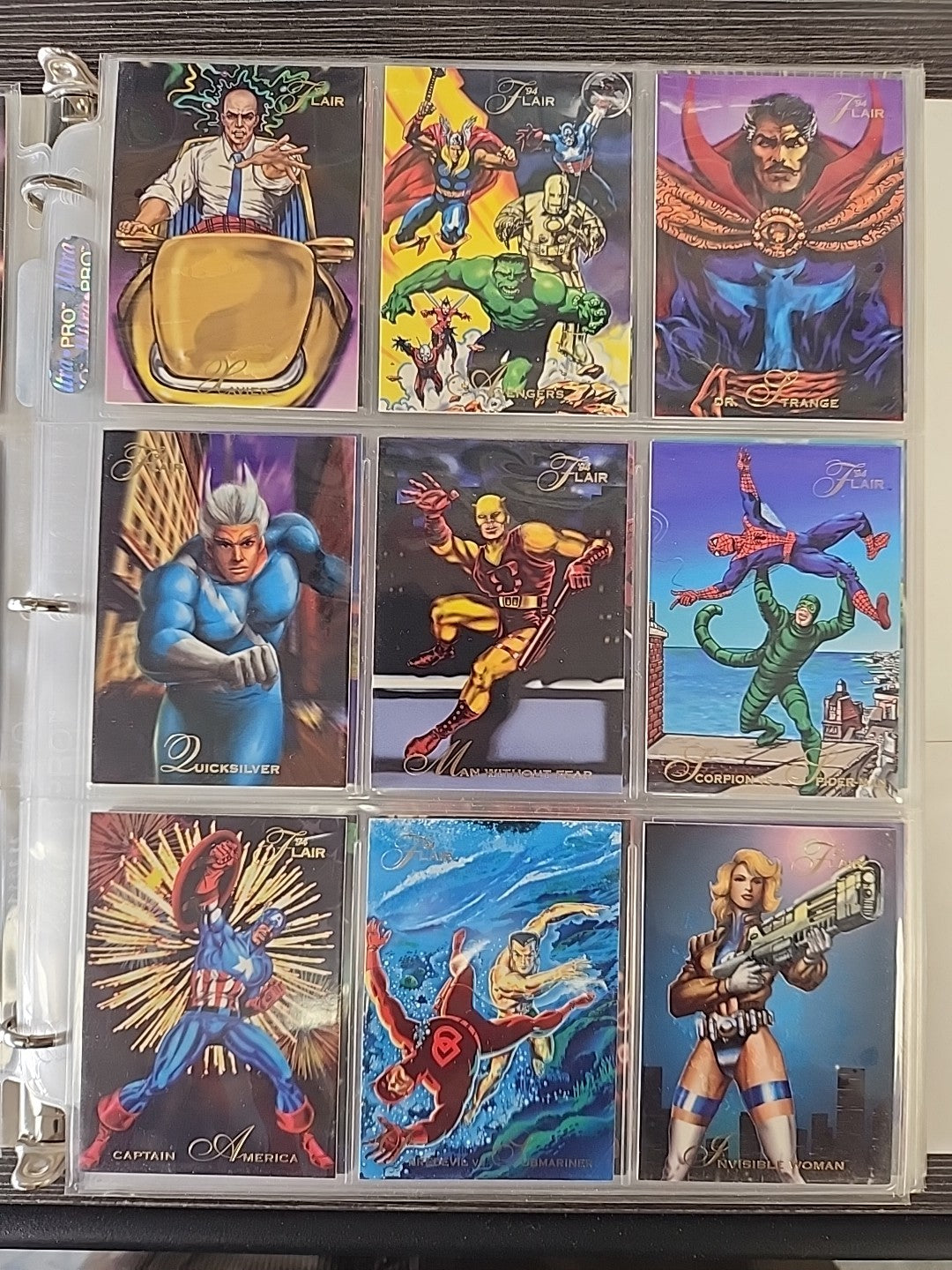 1994 Flair Marvel Complete 150 Card Set & Complete 18 Power Blast Foil Set NMMT
