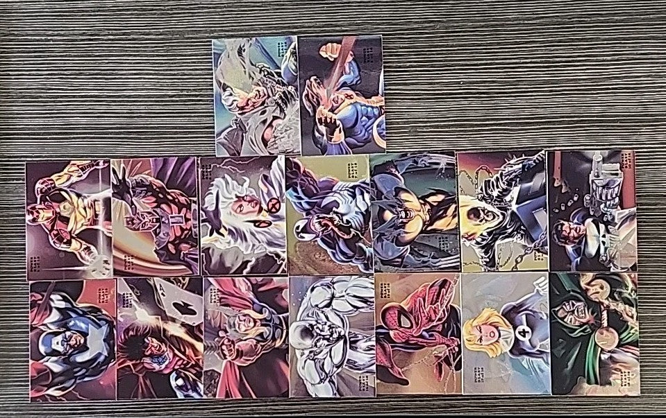 1994 Flair Marvel Complete 150 Card Set & Complete 18 Power Blast Foil Set NMMT
