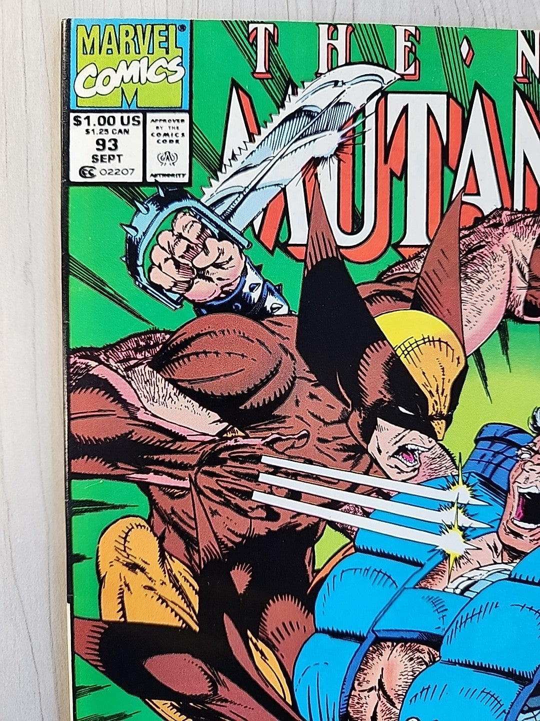 The New Mutants #93 Marvel Comics 1990 NM WOLVERINE VS CABLE Newsstand Variant
