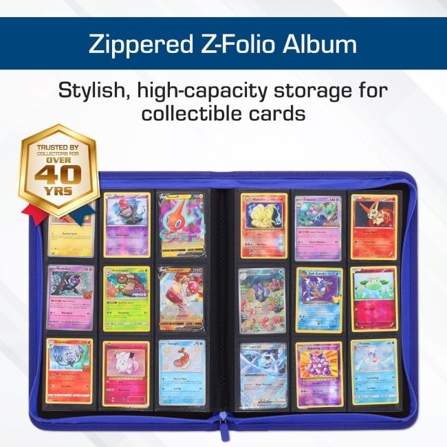 BCW Z-FOLIO 9-POCKET CARD BINDER BLUE
