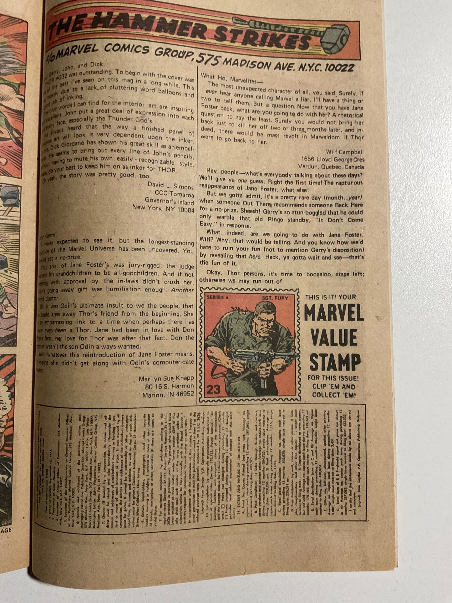 Thor (1966) #235 VF- MVS INTACT #23 SGT. FURY