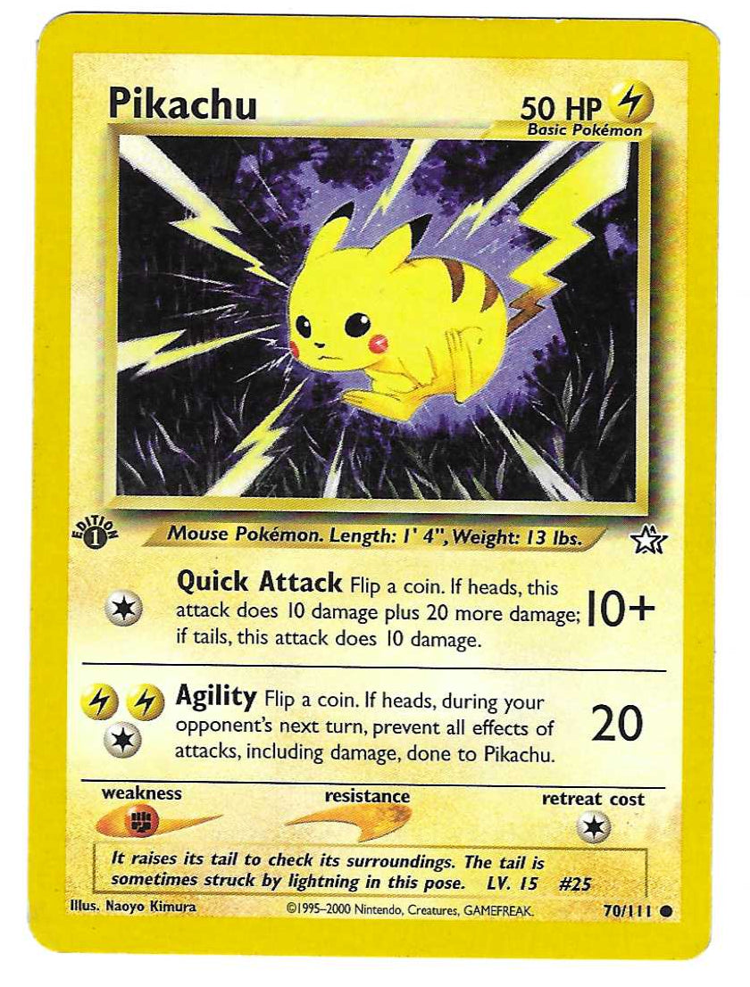 1st Edition Pokemon - Neo Genesis -Pikachu - 70/111
