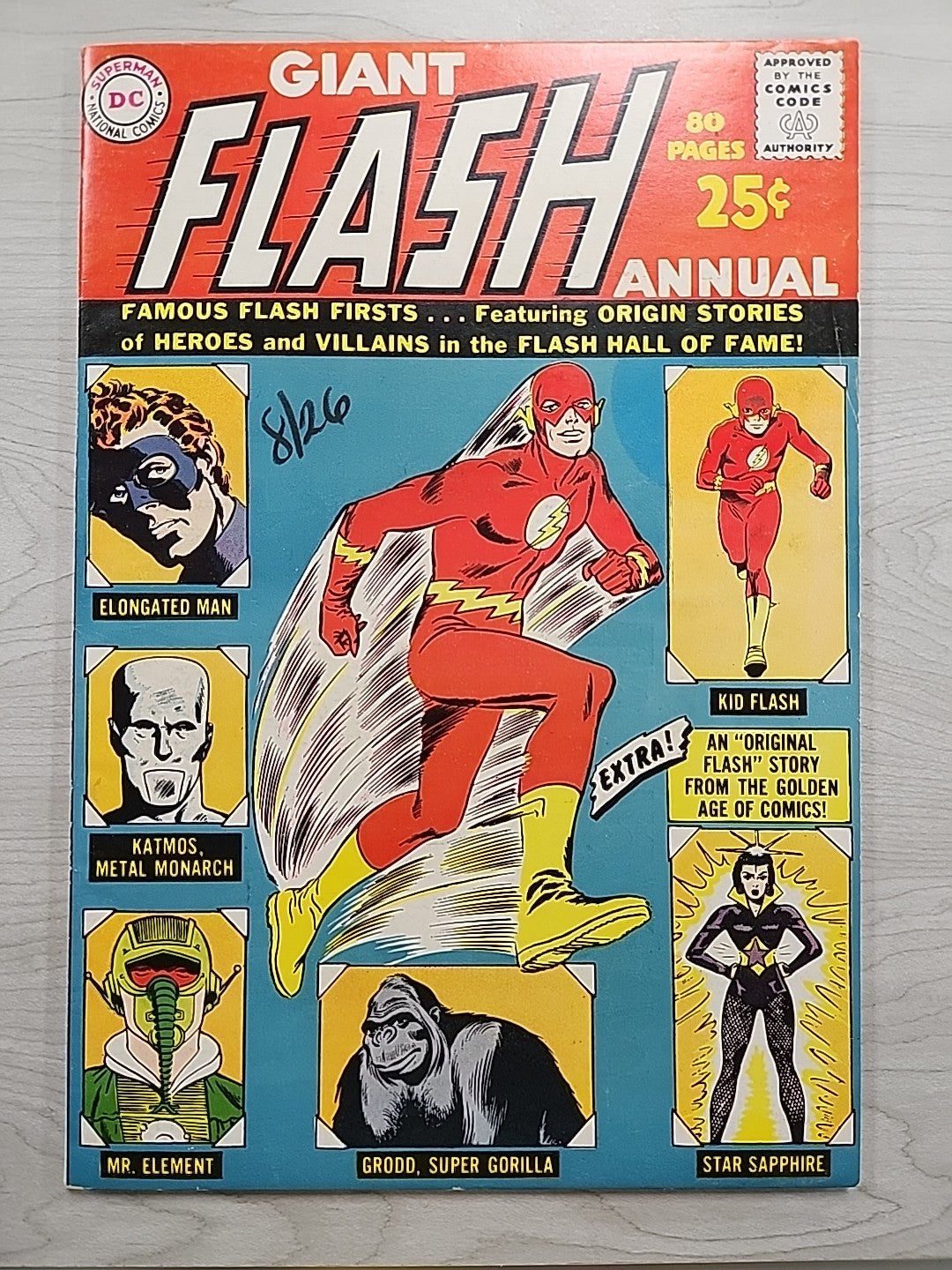Flash Annual #1 1963 DC Comics, Giant-Sized 1st Grodd Elongated Man Kid Flash VF