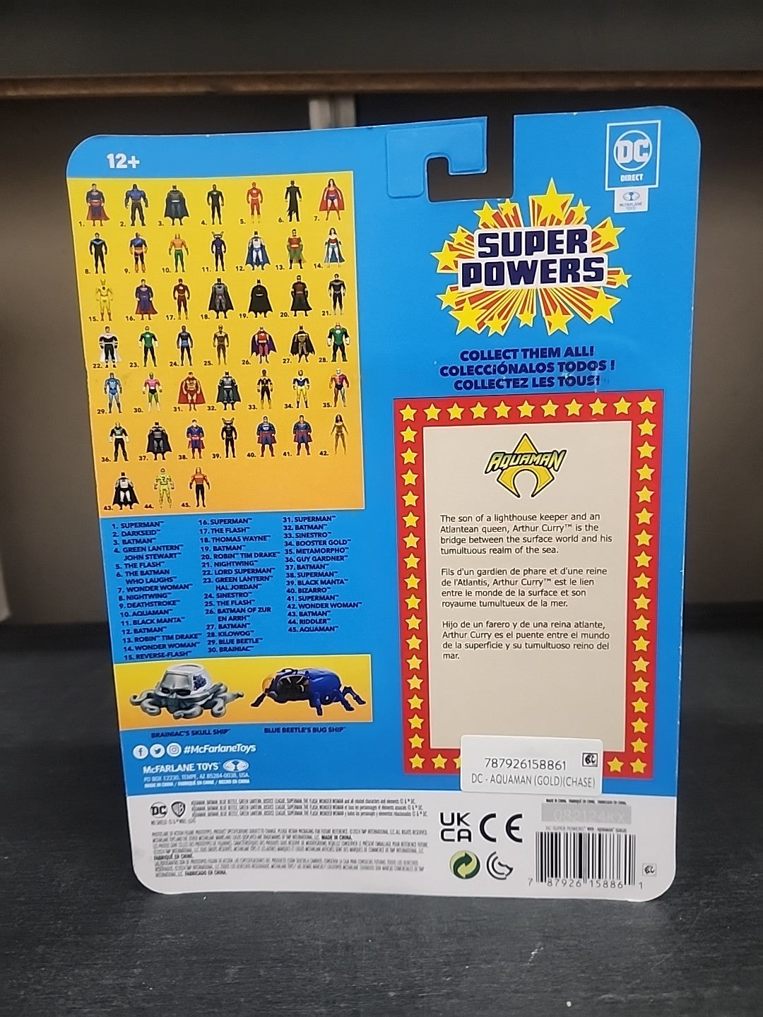 McFarlane DC Super Powers Aquaman Gold Wave 9 4in Figure Chase New In Hand