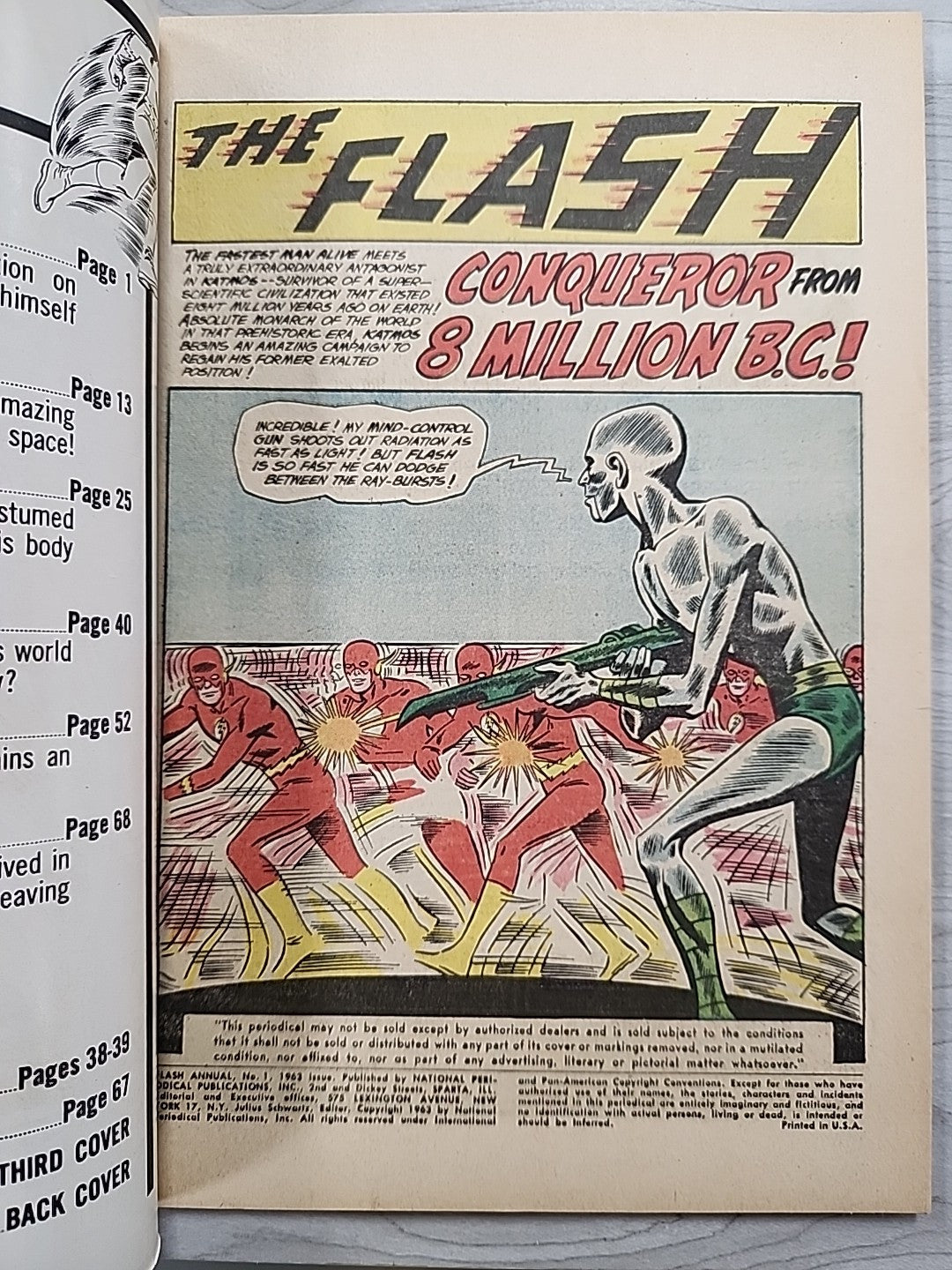 Flash Annual #1 1963 DC Comics, Giant-Sized 1st Grodd Elongated Man Kid Flash VF