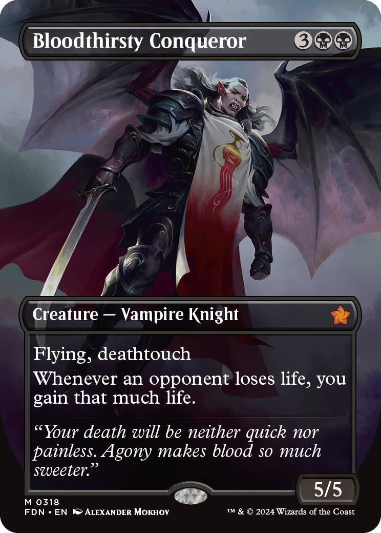 MTG Bloodthirsty Conqueror (Borderless) Foundations Regular Magic The Gathering