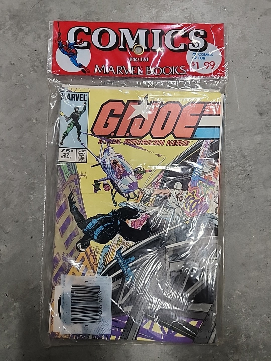 G.I. JOE COMIC BAG sealed 3-pack of RARE MARVEL 2nd Prints #2 26 & 27