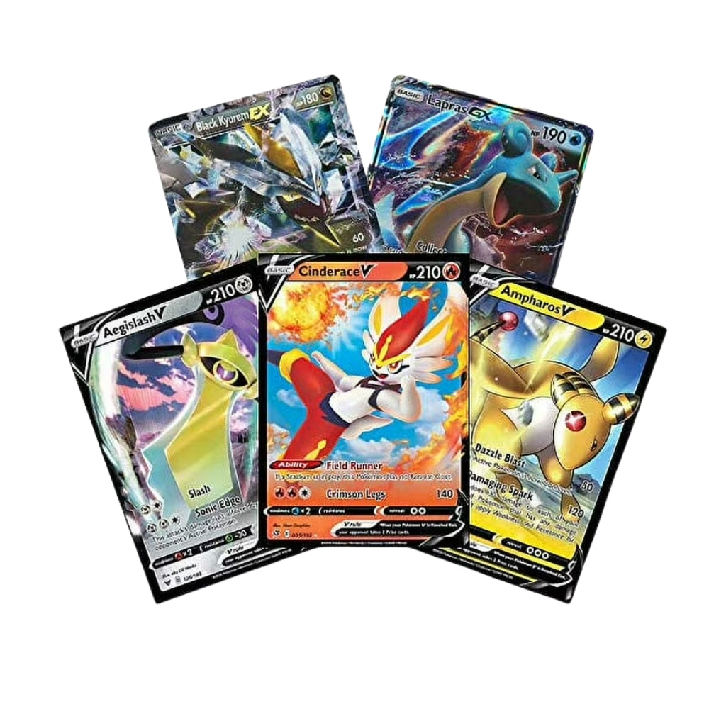 pokemon cards on white background