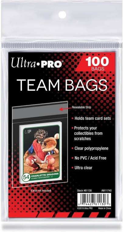 ULTRA PRO 100PK RESEALABLE TEAM BAGS