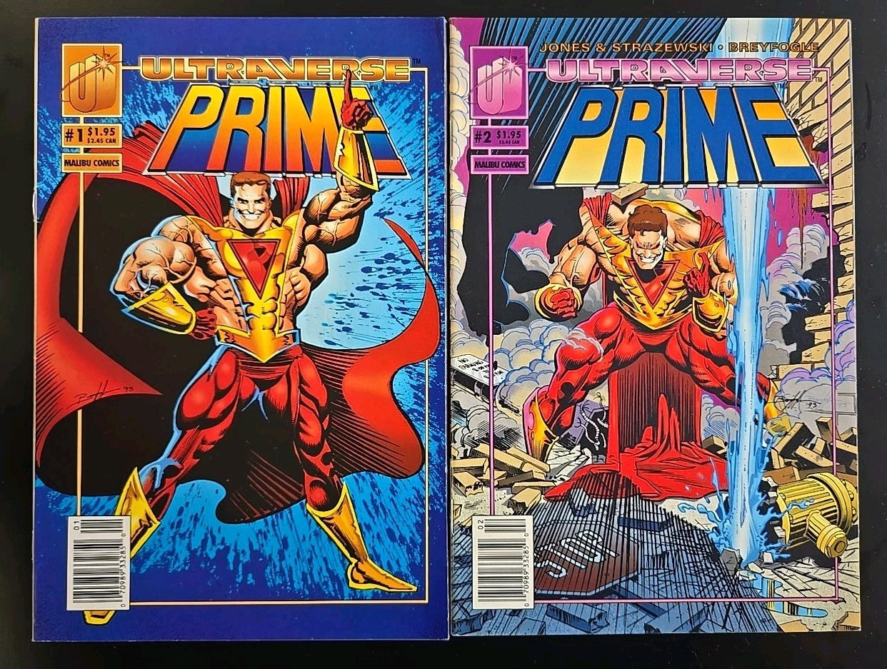 Ultraverse Prime #1 & #2 Malibu Comics 1993 - Kevin Green NEWSSTAND