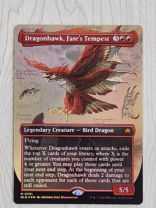 MTG Dragonhawk, Fate's Tempest (291/453) Bloomburrow NM FOIL Magic The Gathering