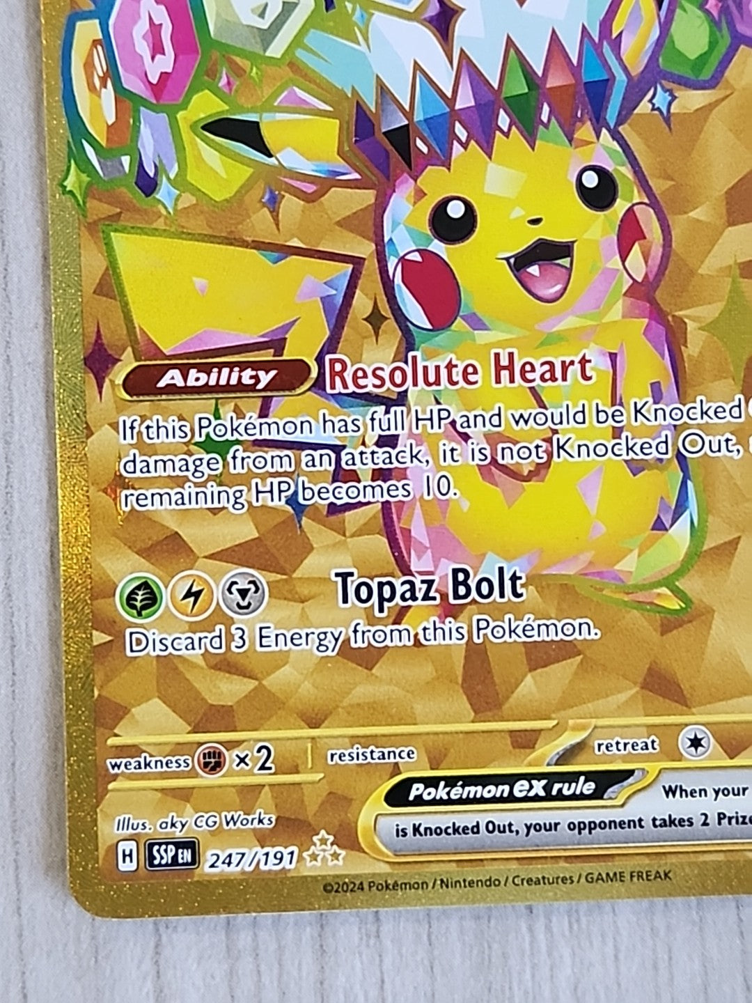 Pikachu ex 247/191 Surging Sparks 2024 SSP Secret Holo Pokémon Card TCG