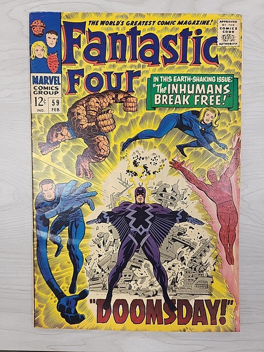 Fantastic Four #59 FN 1967 Marvel Comics Inhumans Dr Doom Lee Kirby Silver Age
