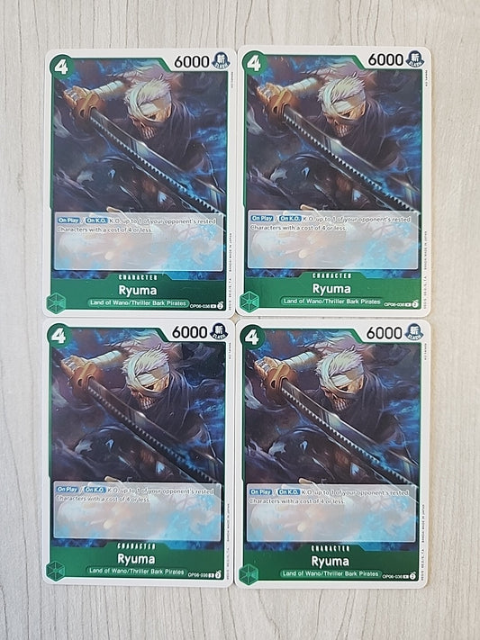 Ryuma One Piece CCG Wings of the Captain Set NM English OP06-036 Playset x4