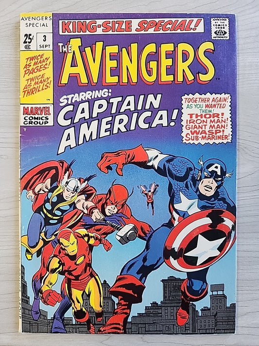 Marvel King-size Special THE AVENGERS No. 3 (1969) Captain America Joins FN