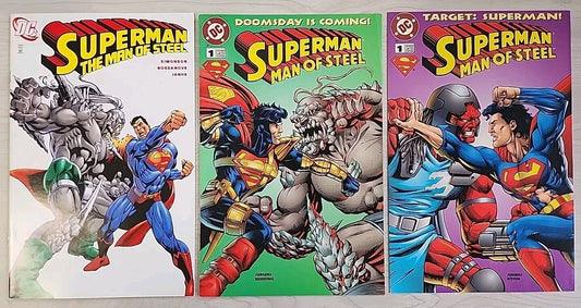 Superman The Man of Steel #19 Doomsday Mattel Reprint + 1995 Kenner #1 A & B Lot