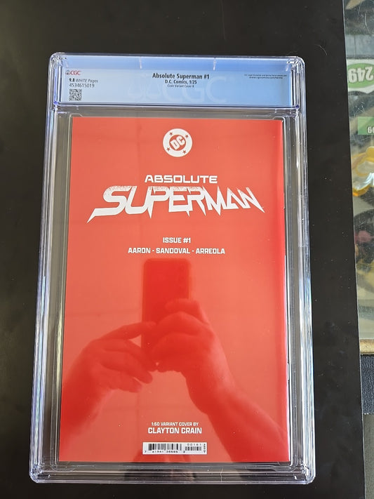 ABSOLUTE SUPERMAN #1 DC 1:50 CLAYTON CRAIN VIRGIN VARIANT CGC 9.8 NM 