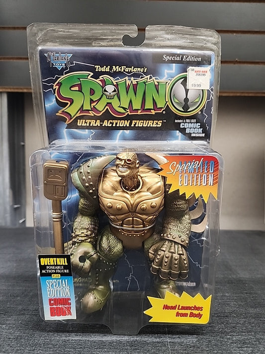Spawn Overtkill Special Limited Edition Figure Gold McFarlane Toys with Comic Bk