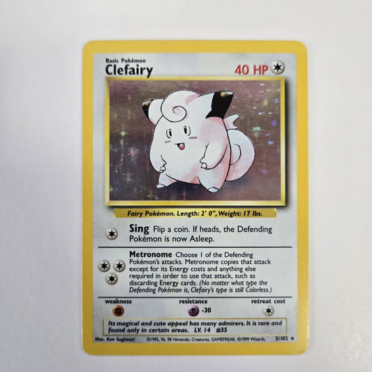 Pokémon TCG Clefairy Base Set 5/102 Holo Unlimited Holo Rare 