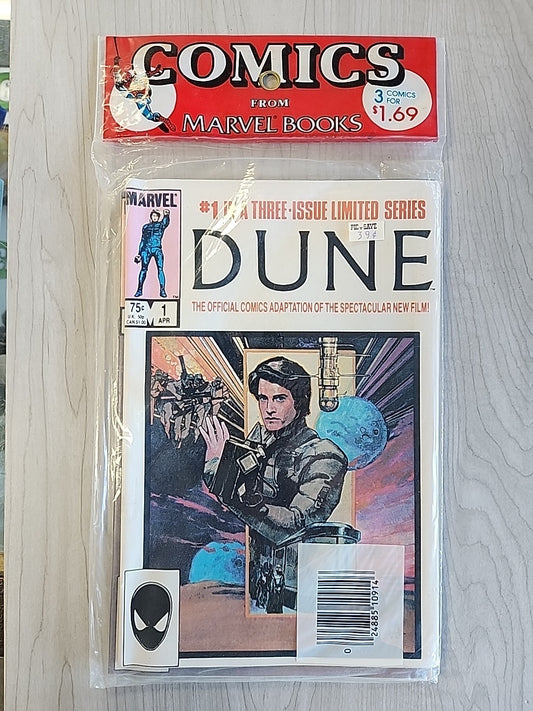 Dune 1-3 Marvel Factory Sealed Comic Book 3 Pack 1 2 & 3 1984 Movie Adaptation