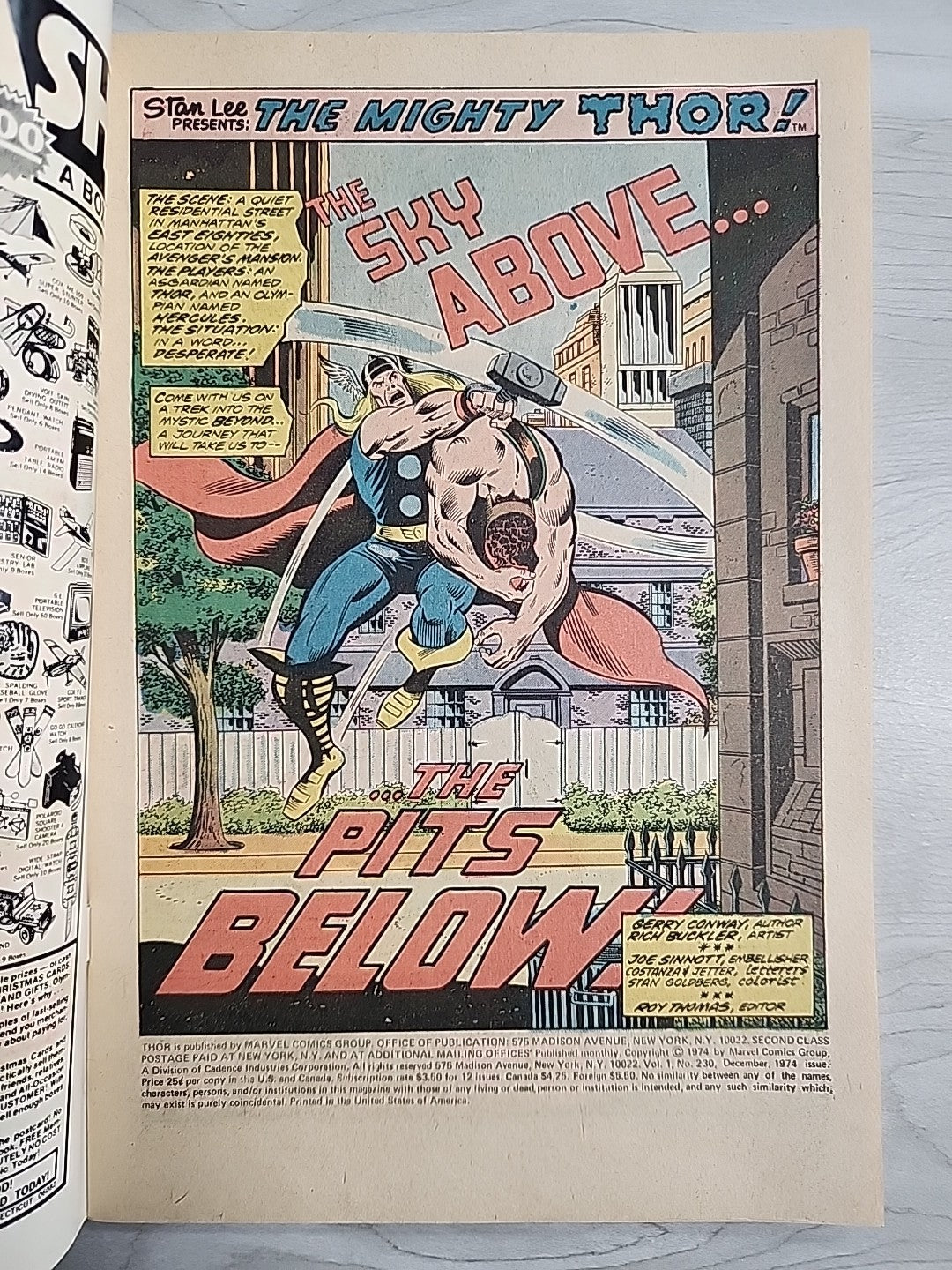 The Mighty Thor 230 Mark Jewelers Insert Variant Marvel Comics 1974 VF