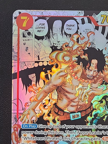 One Piece Portgas.D.Ace OP02-013 Parallel Manga Rare Alt Art English - NM/M