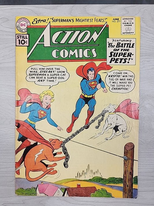 ACTION COMICS #277 1961 VG/FN SUPERGIRL "The Battle Of The Super-Pets" SUPERMAN