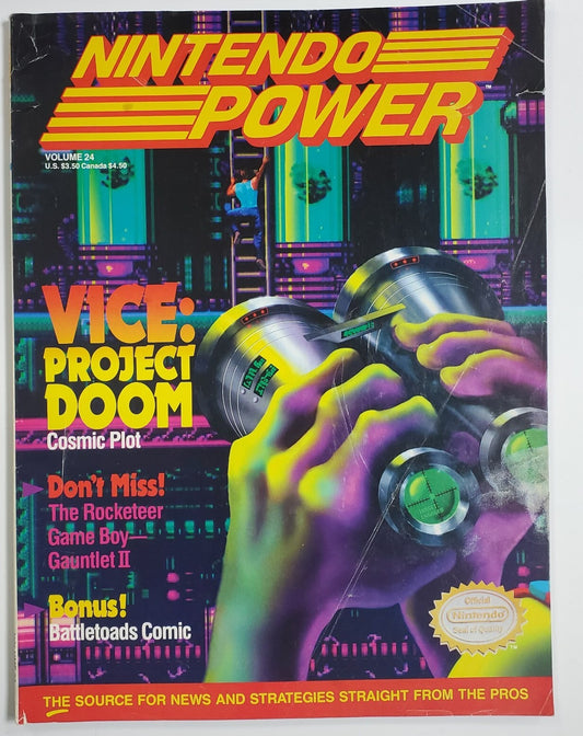 Nintendo Power #24 Vice Project Doom HTF Complete W Poster And Inserts