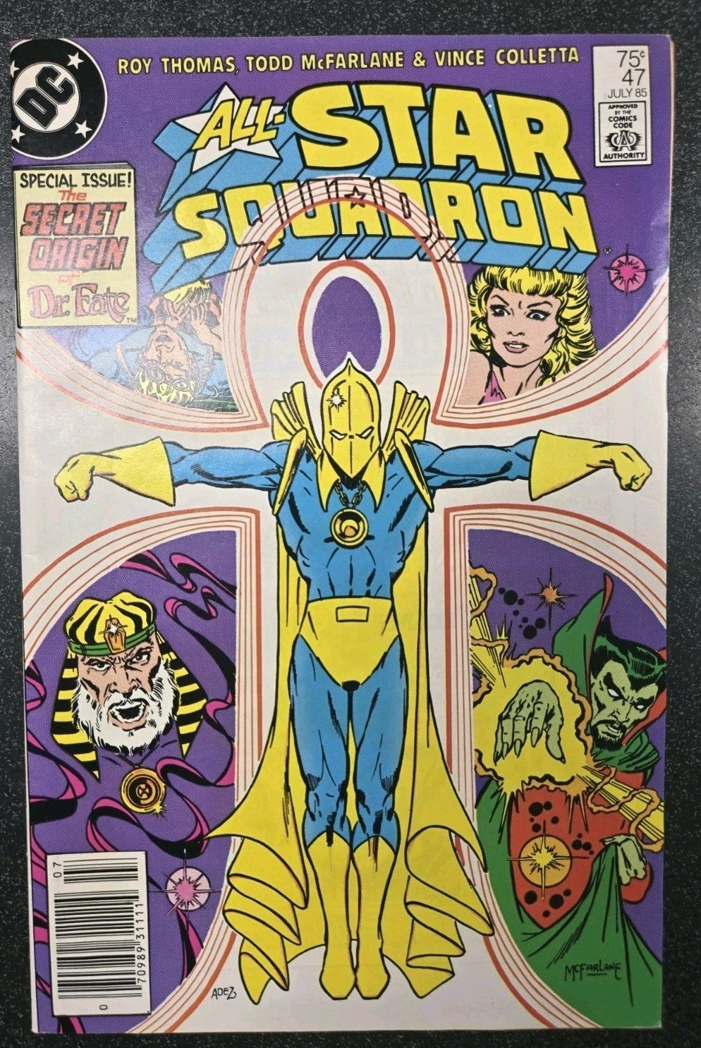 All-Star Squadron 47 - McFarlane , Dr. Fate - Newsstand Edition - Key Issue