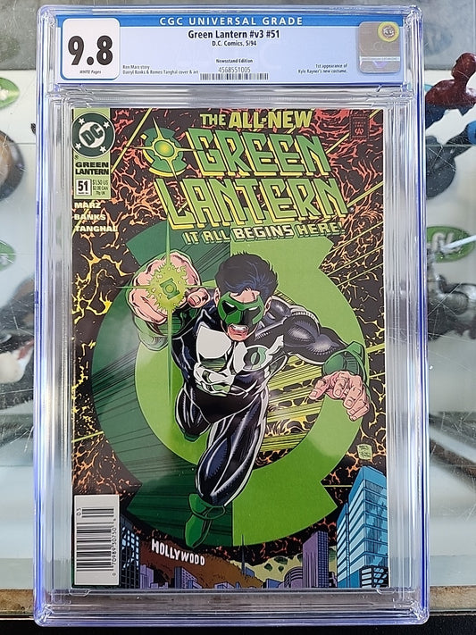 Green Lantern V3 #51 CGC 9.8 WP Newsstand 1st Kyle Rayner's New Costume 