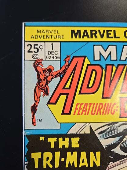 MARVEL ADVENTURE #1 DAREDEVIL! BRONZE AGE MARVEL COMICS 1975 