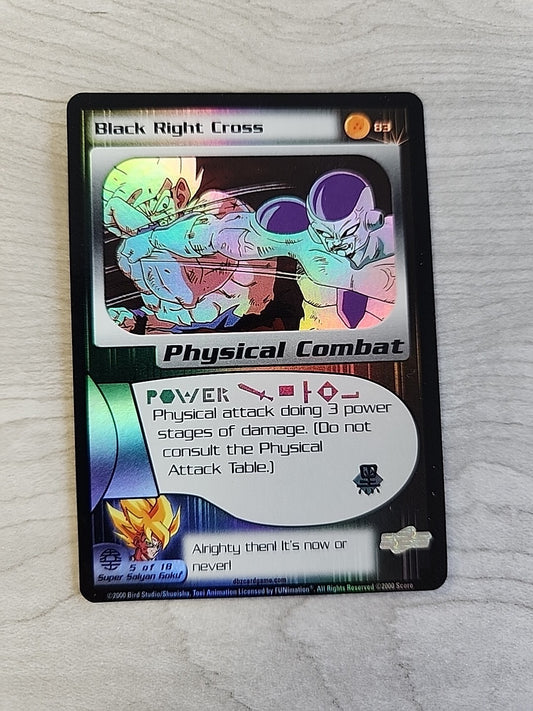 Dragon Ball Z Black Right Cross #83 Light Play Foil Super Saiyan Goku 5 Of 18