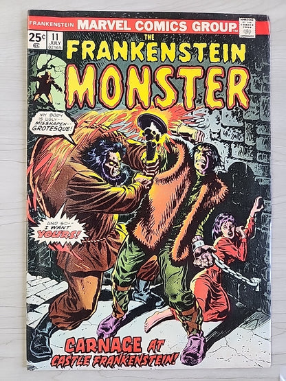 The Frankenstein Monster #11 Marvel Comics 1974 FN/VF Gary Friedrich