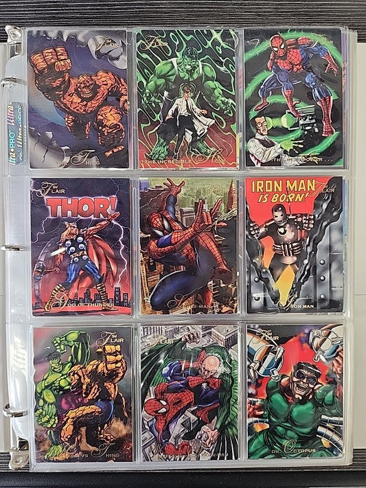 1994 Flair Marvel Complete 150 Card Set  & Complete 18 Power Blast Foil Set NMMT