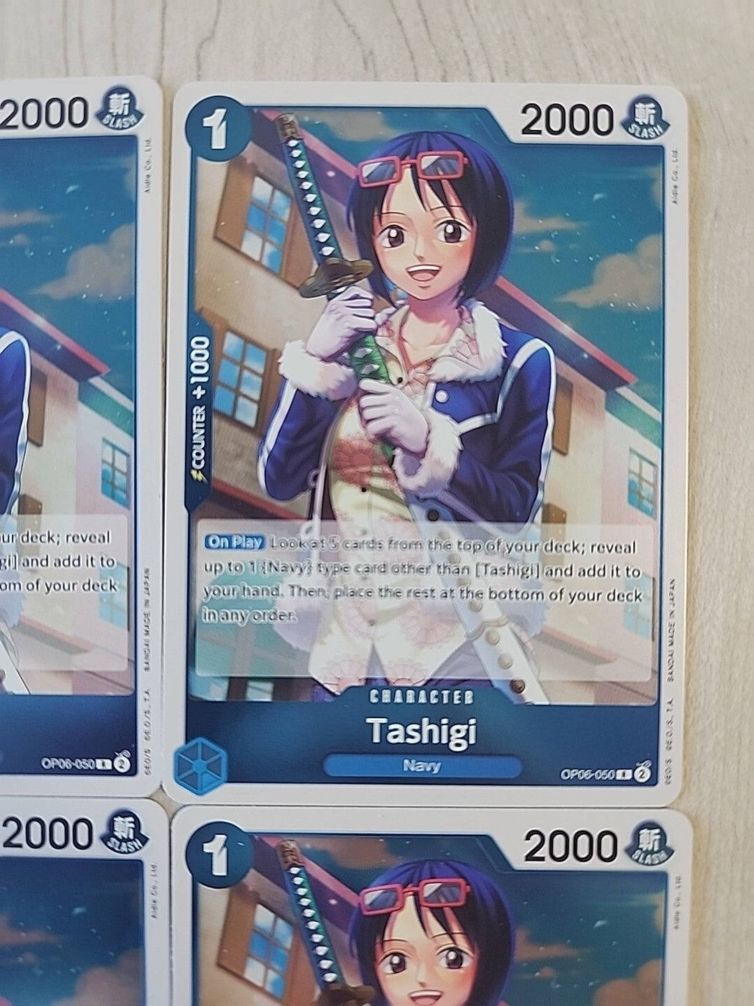 Tashigi OP06-050  English  NM One Piece Card Game Foil Set Of 4 Play Set