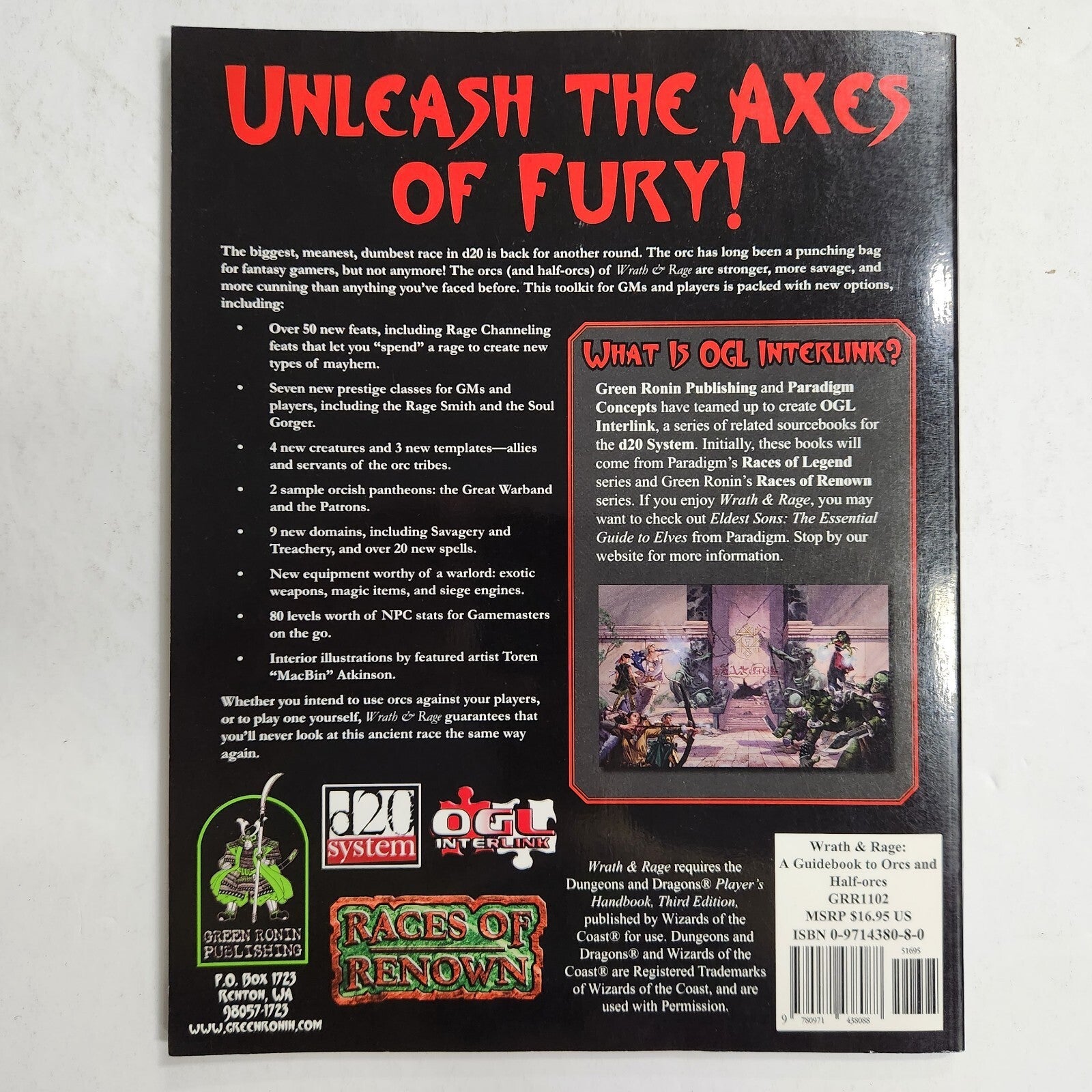 Wrath & Rage: A Guidebook To Orcs & Half-Orcs (Races of Renown), , Bishop, Jim, 