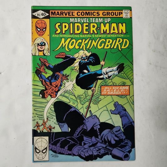 MARVEL TEAM-UP #95 (1980)- 1ST APPEARANCE OF MOCKINGBIRD VF/VF+ KEY