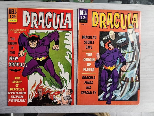 DRACULA #2 (Dell 1966) 1st Issue & Origin And #4 Lot Of 2 Issues  Fine